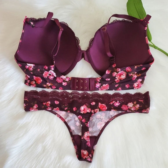 VICTORIA'S SECRET PUSH-UP BRA 36D + VS THONG PANTY M - Picture 6 of 10